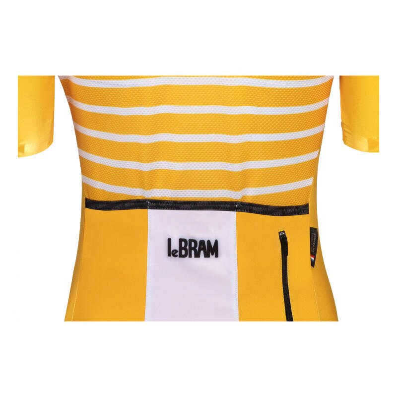Maillot LeBram Ventoux de manga corta para mujer, corte ajustado amarillo