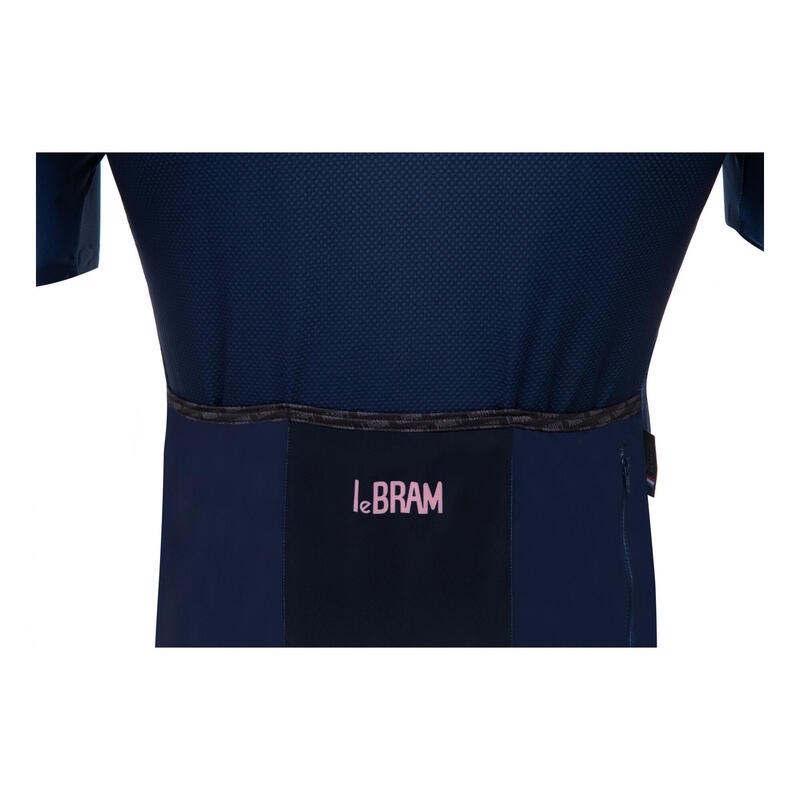 LeBram Chaussy Jersey de manga corta azul marino a medida