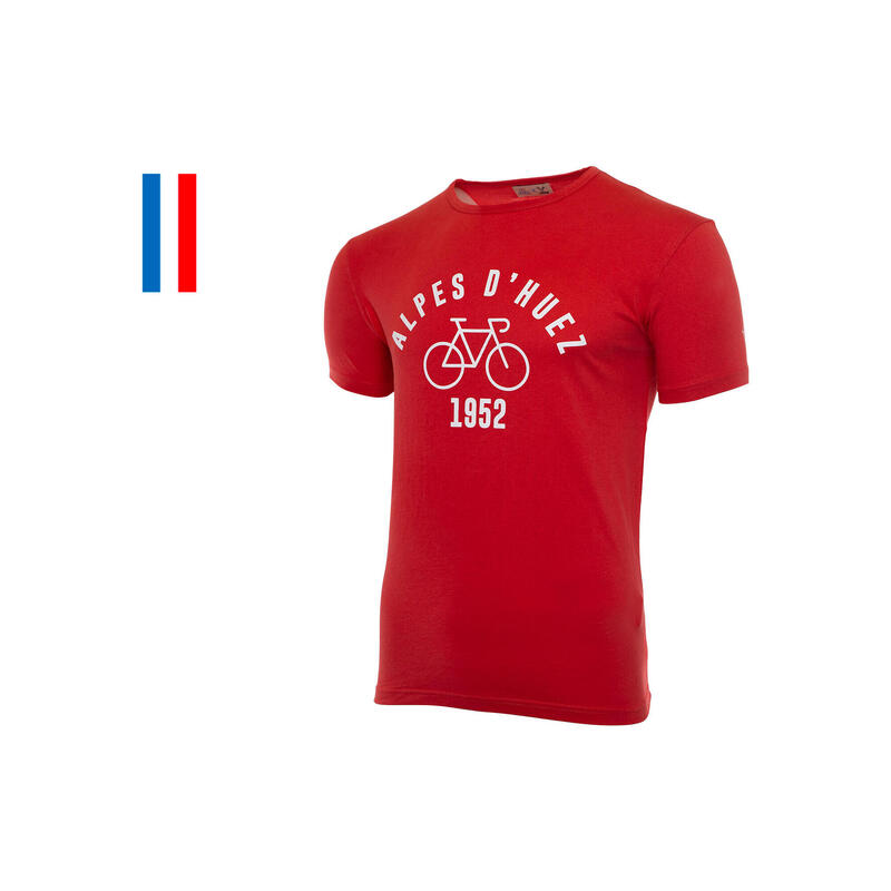 T-Shirt Manches Courtes LeBram x Sport d'Epoque Alpes d'Huez Rouge Lave