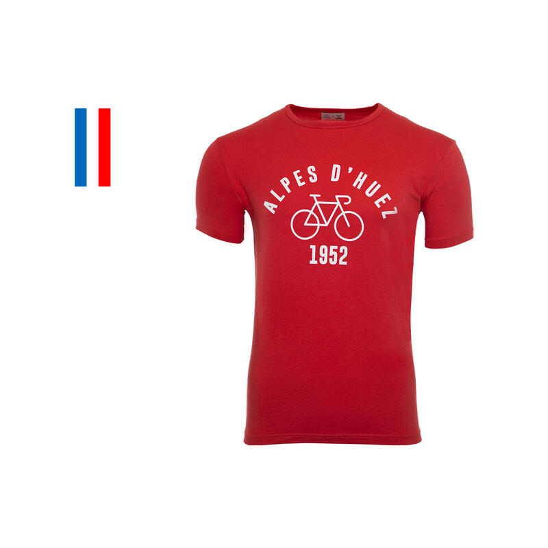 T-Shirt Manches Courtes LeBram x Sport d'Epoque Alpes d'Huez Rouge Lave