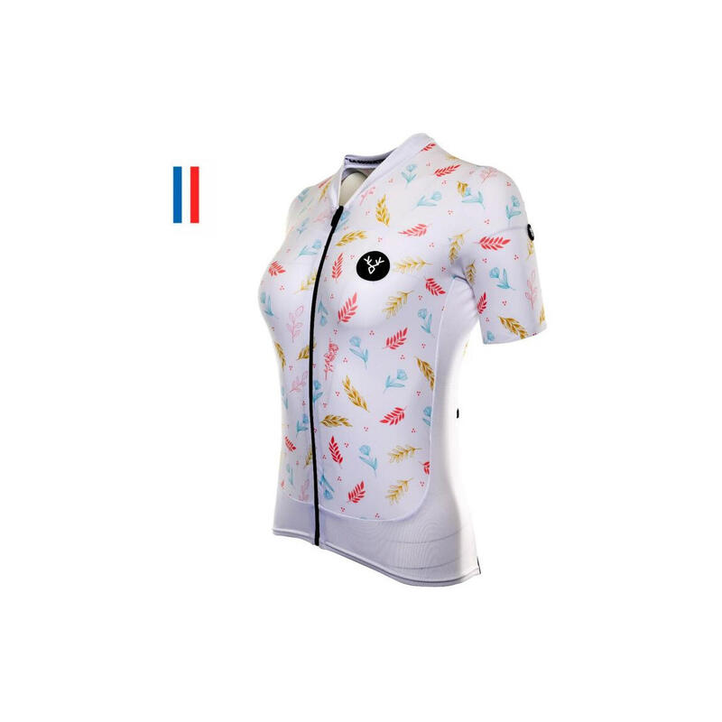 Maillot Manches Courtes Femme LeBram La Faye Blanc Coupe Ajustée