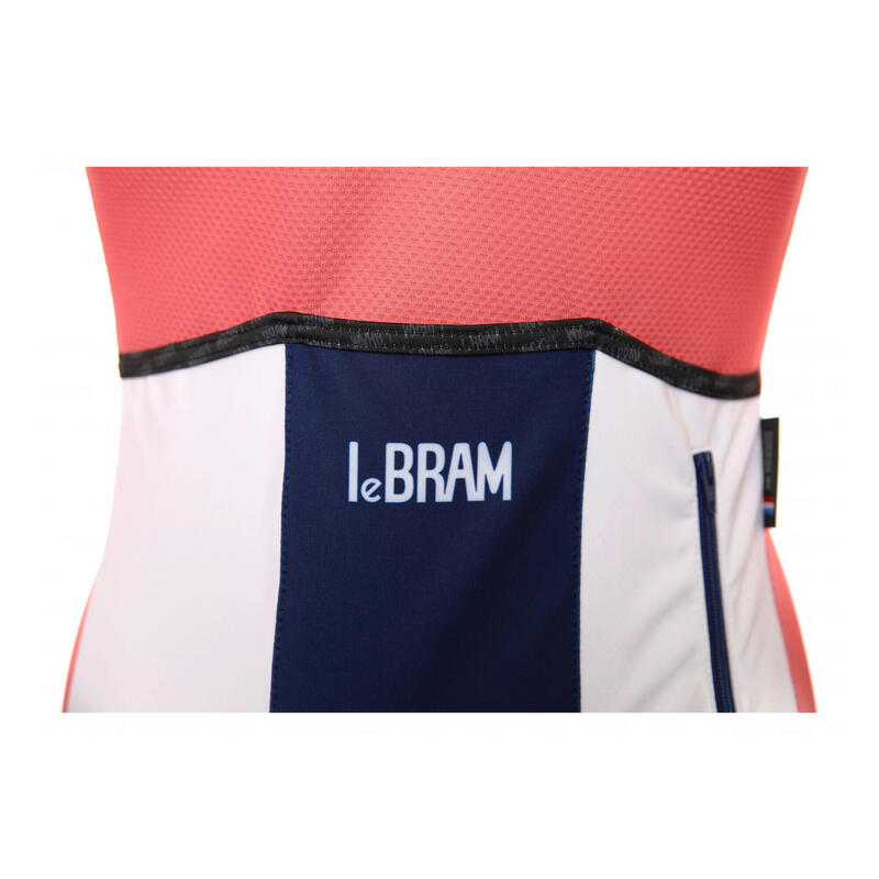 Maillot Manches Courtes Femme LeBram Tourmalet Saumon Coupe Ajustée