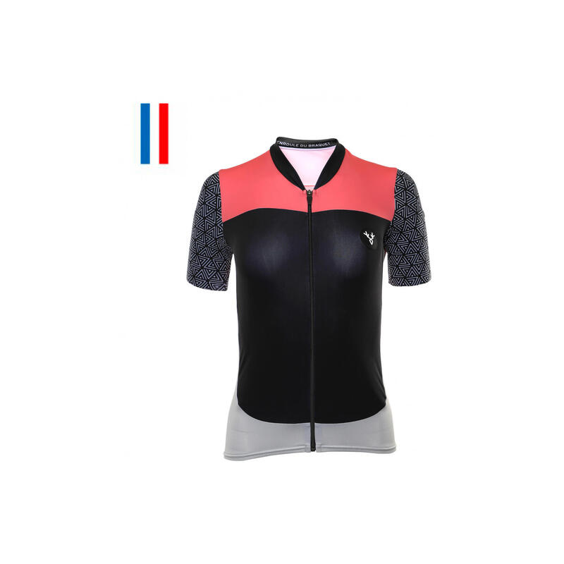 Maillot Manches Courtes Femme Lebram Aspin Noir / Rose Coupe Ajustée