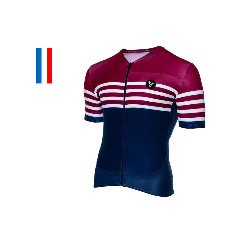 LeBram Tourmalet Short Sleeve Jersey Bordeaux Navy
