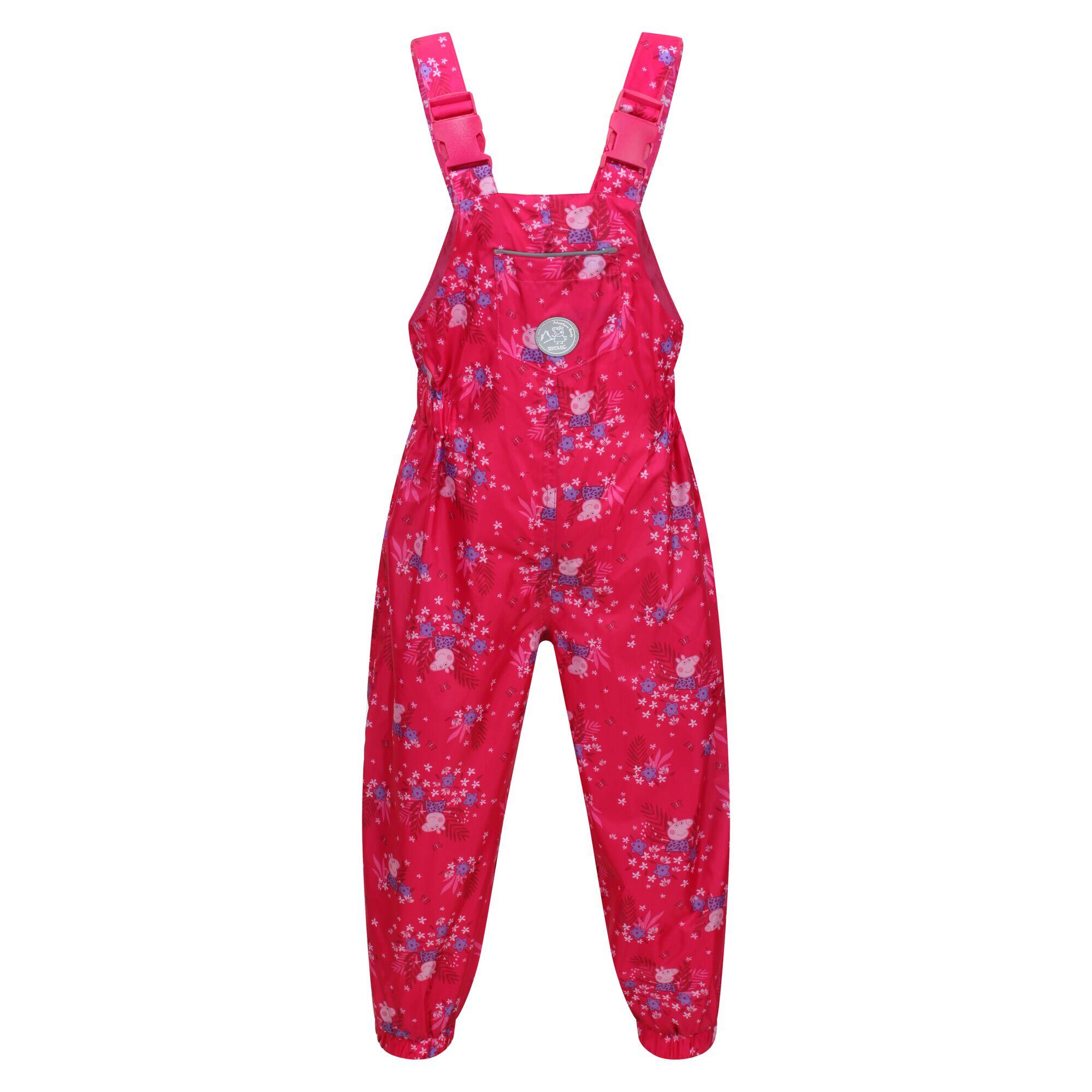 Muddy Puddle Kids Hiking Adjustable Dungarees - Pink 5/5