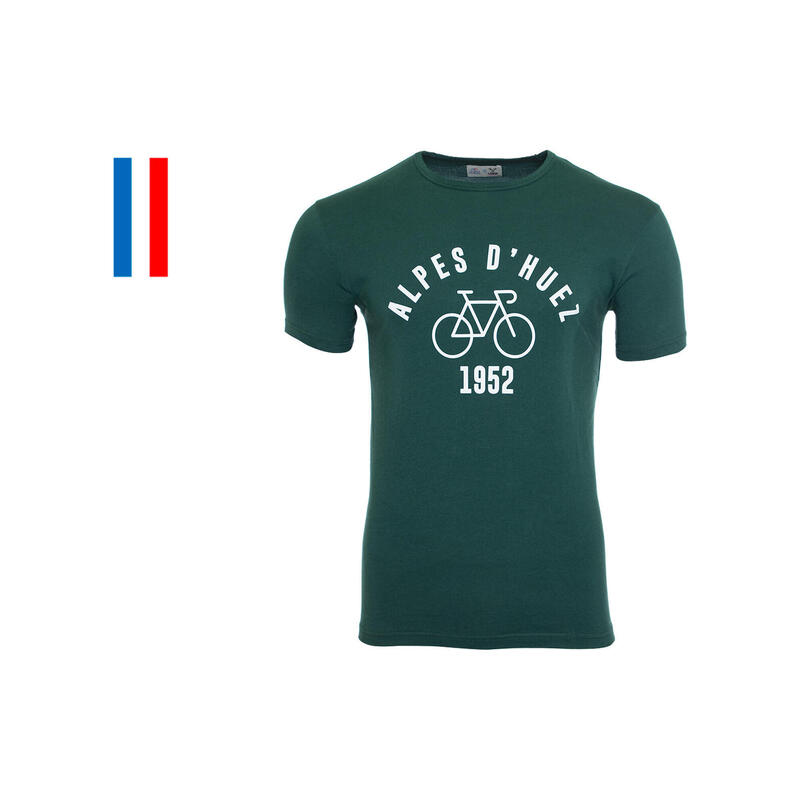 T-Shirt Manches Courtes LeBram x Sport d'Epoque Alpes d'Huez Vert Bouteille