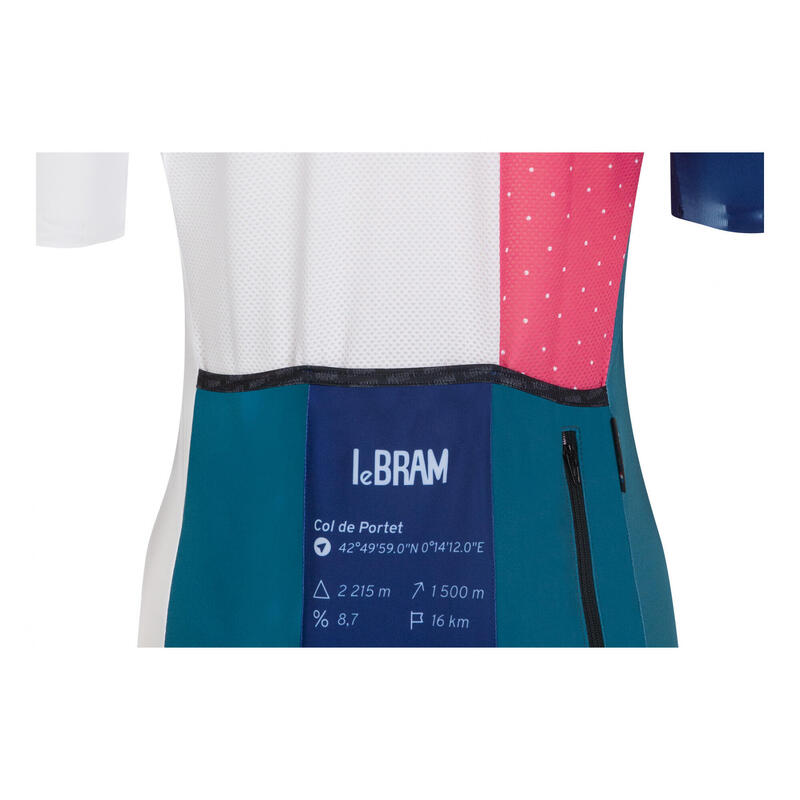 LeBram Portet Women's Short Sleeve Jersey Navy Blue Fitted