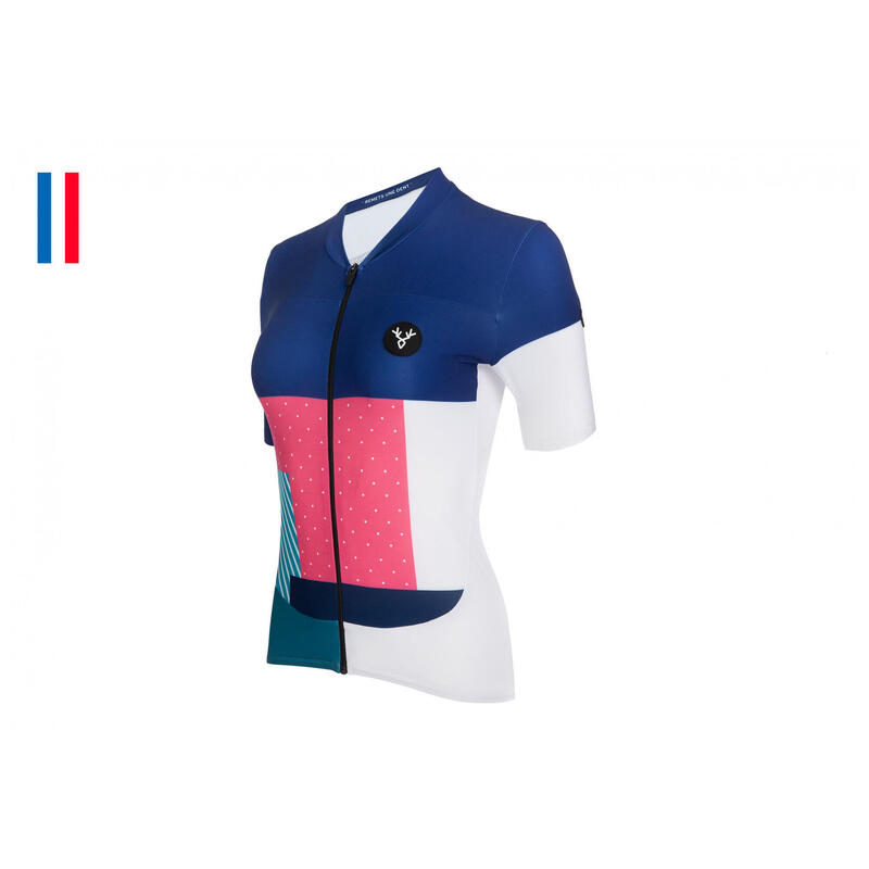 Maillot Manches Courtes Femme LeBram Portet Bleu Marine Coupe Ajustée