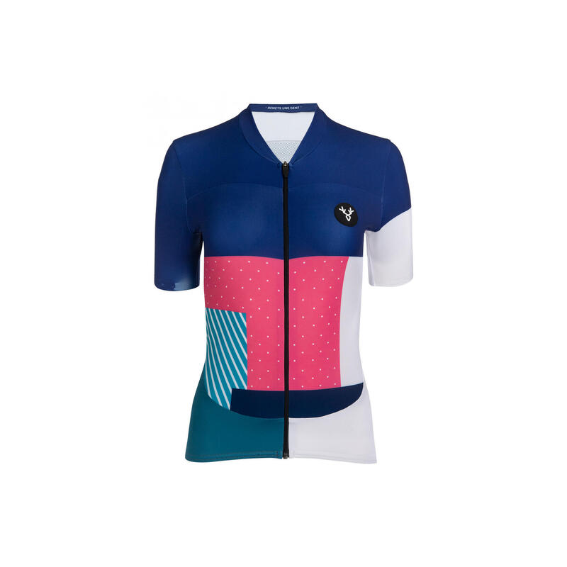 Maillot Manches Courtes Femme LeBram Portet Bleu Marine Coupe Ajustée