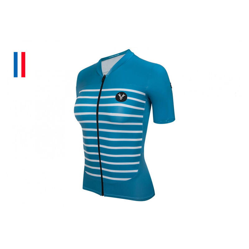 Maillot Manches Courtes Femme LeBram Ventoux Bleu Saphir Coupe Ajustée