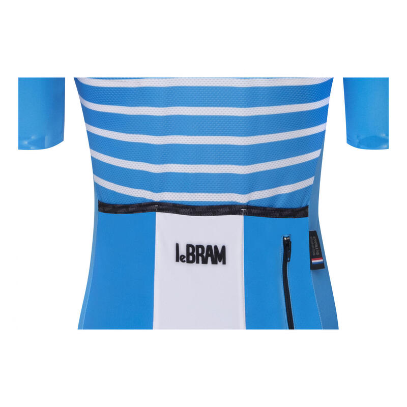 LeBram Ventoux Women&#39;s Short Sleeve Jersey Azure Blue Tailored Fit