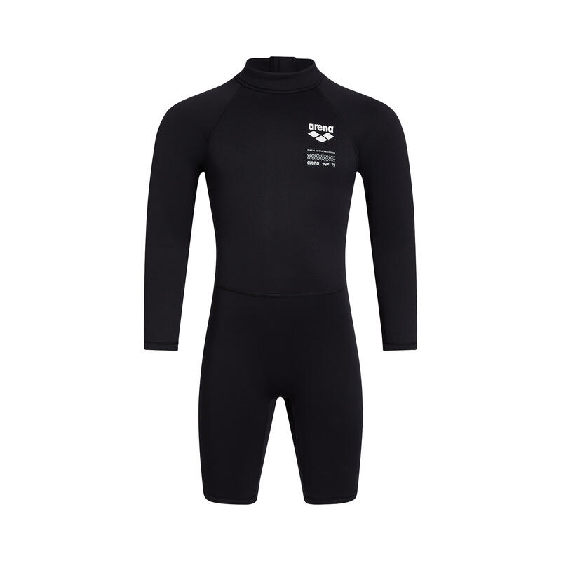 KIDS BASIC LONG SLEEVES ULTRA THICK THERMAL SUIT - BLACK