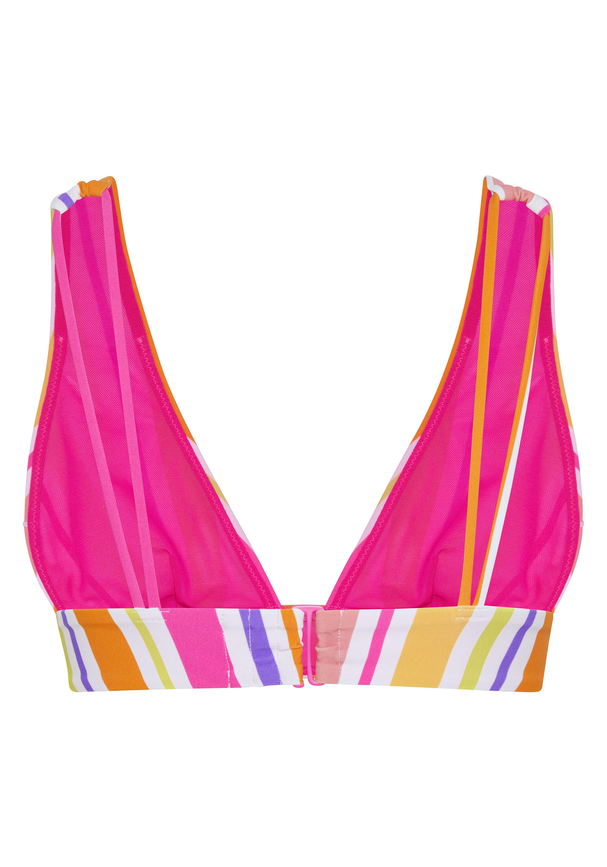 Bikini-Oberteil mit Muster und rückseitigen Double-Straps 2/7