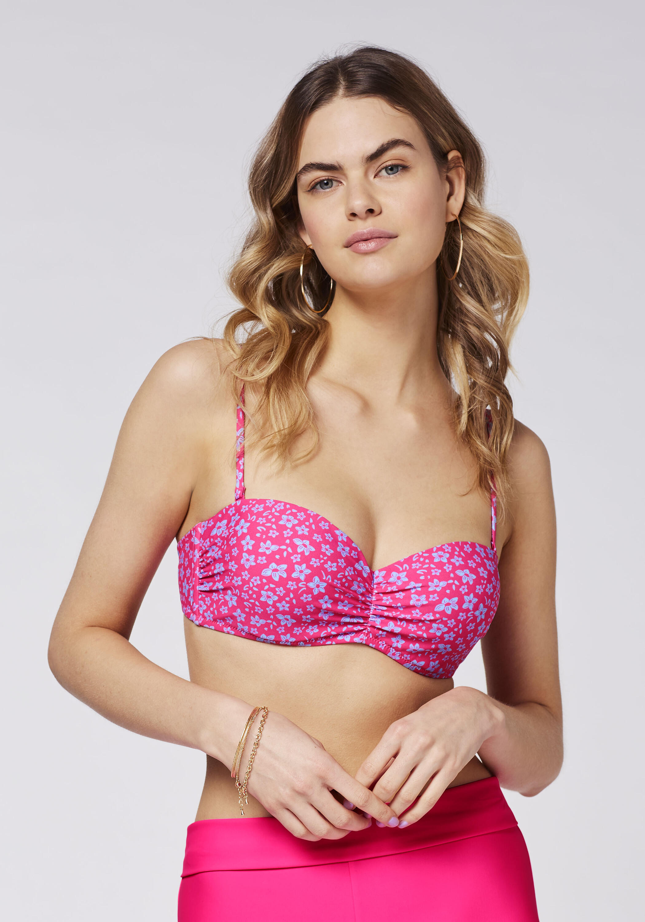 Bikini-Oberteil im gemusterten Bandeau-Design 4/7