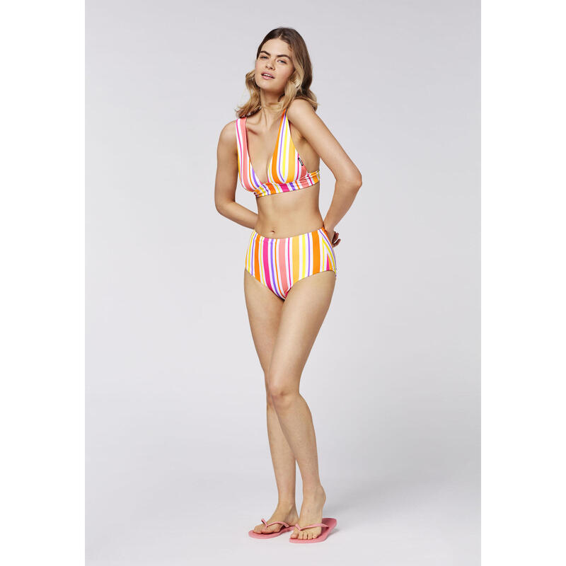 Bikini mit Badehose und Oberteil im Streifen-Look
