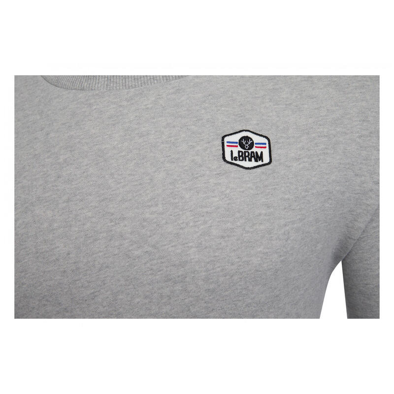 LeBRAM SWEAT COL ROND ECUSSON GRIS CHINE