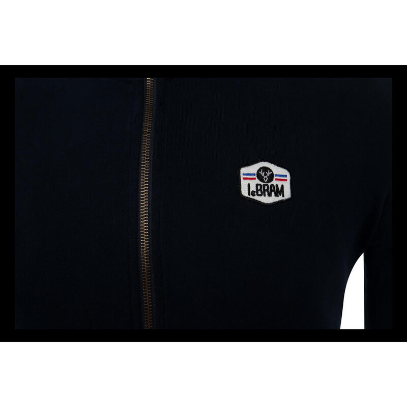 Sweatshirt LeBram Ecusson Zippé Bleu Foncé