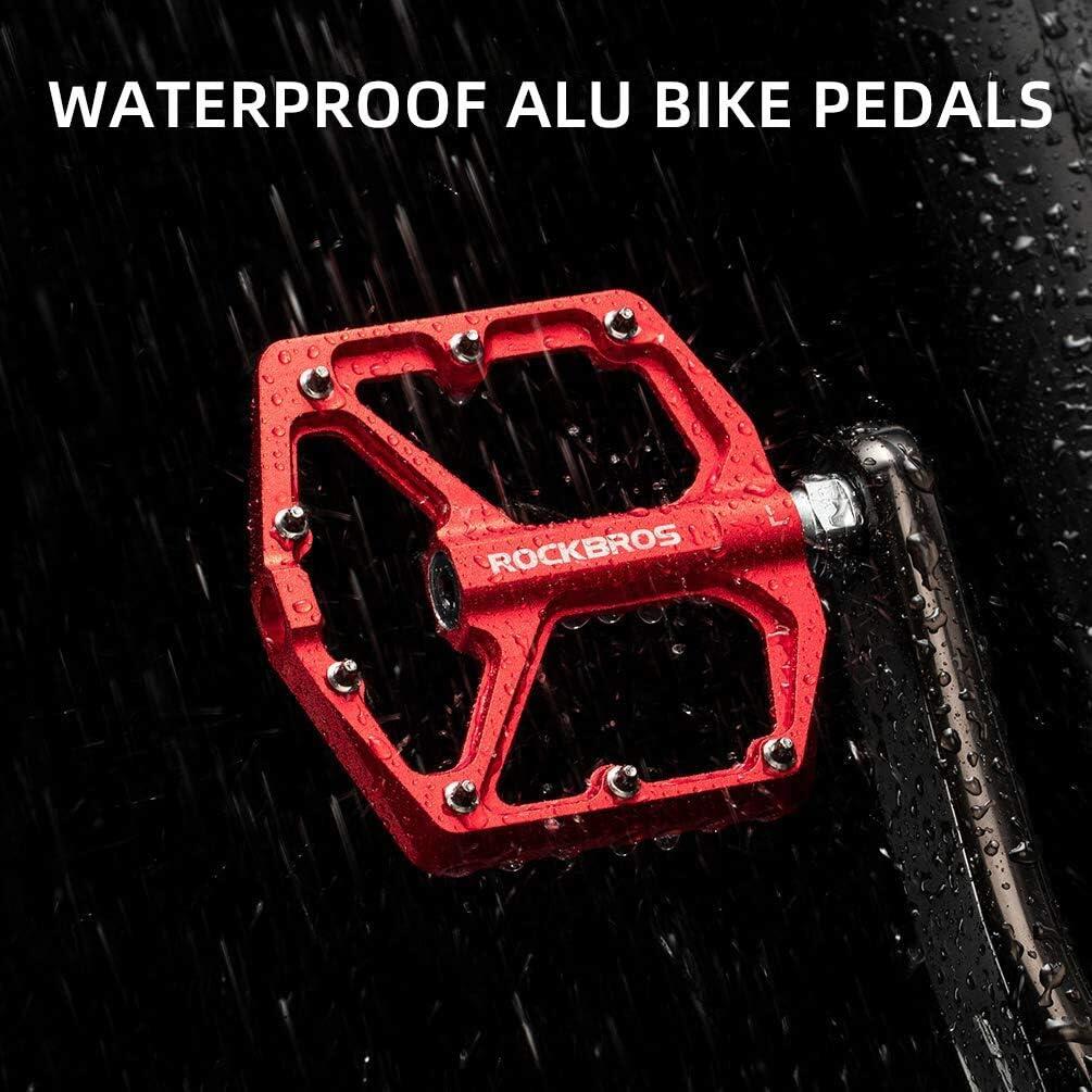 Fietspedaal van Aluminiumlegering met 8 Antislip Noppen Rood 2/7