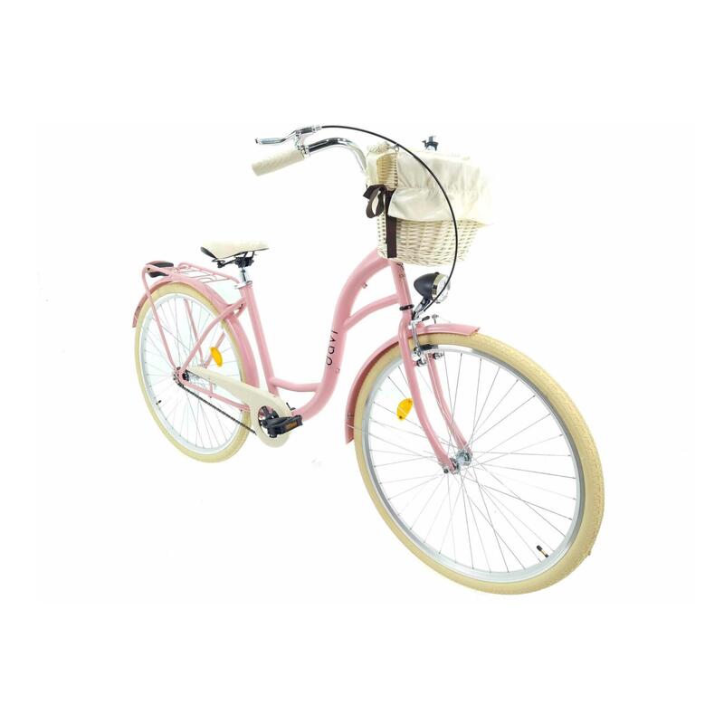 Bicicleta dama cu cos Davi® Lila 1 viteze Roata 28″, 160-185 cm, Roz