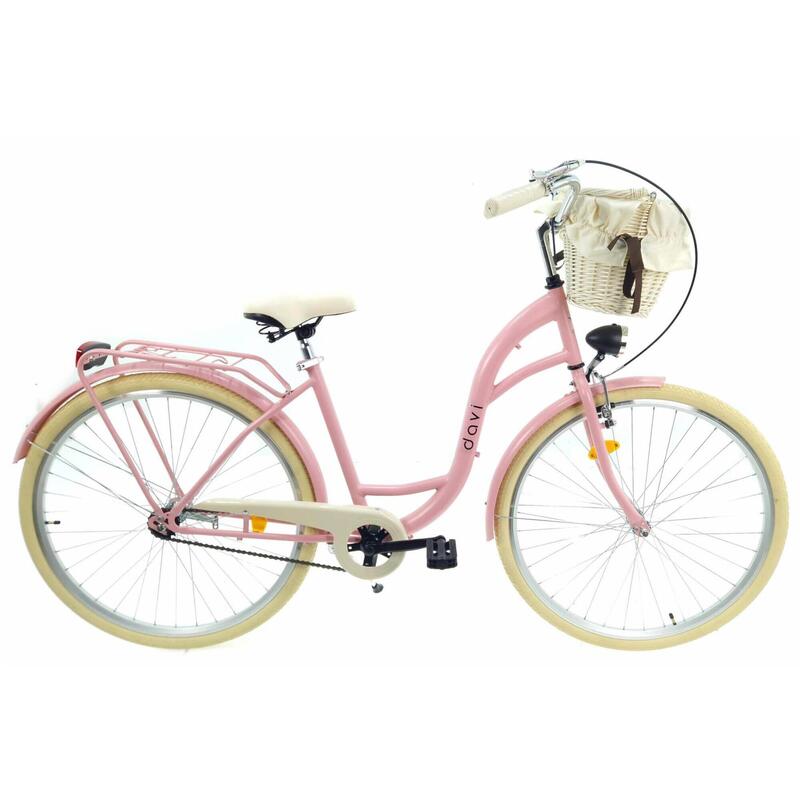 Bicicleta dama cu cos Davi® Lila 1 viteze Roata 28″, 160-185 cm, Roz