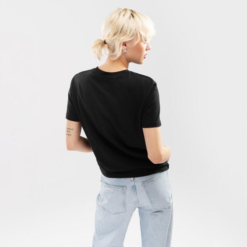 Damen Lifestyle kurzärmeliges baumwoll-t-shirt für Street-W SIROKO Schwarz