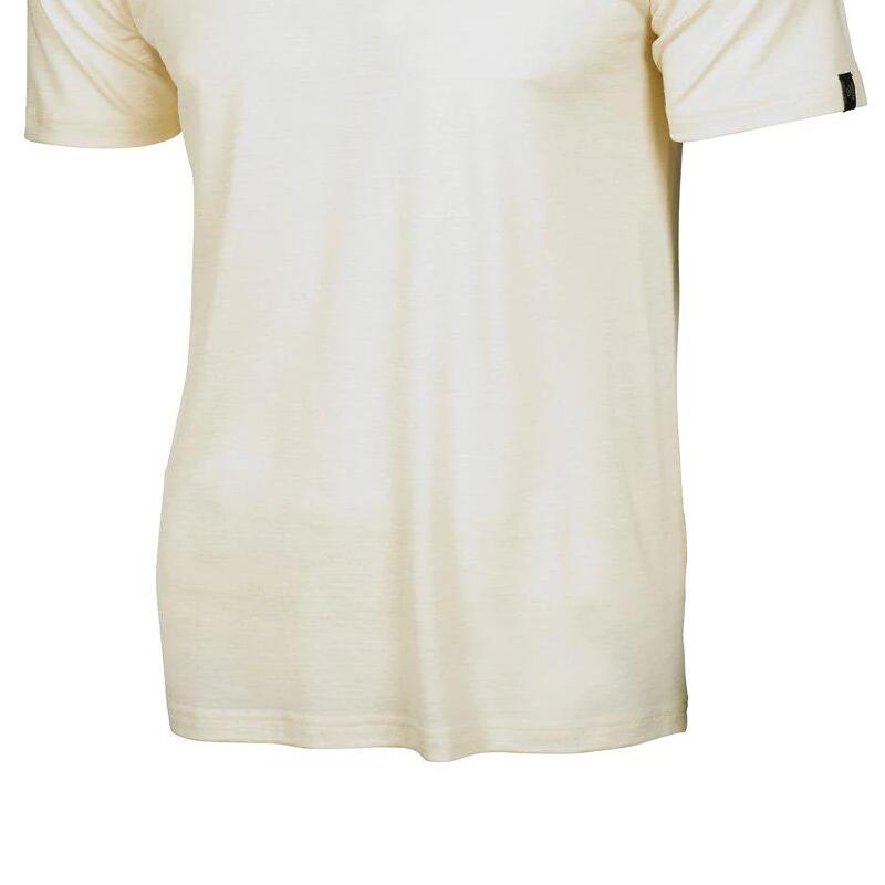 T-shirt UW Ceasar Natural White voor heren - 100% extra fijne merino wol - Beige