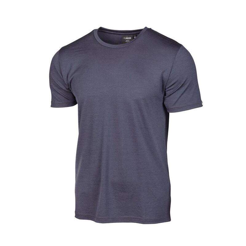 T-shirt UW Ceasar Steelblue pour homme - 100% laine mérinos extra fine - Bleu