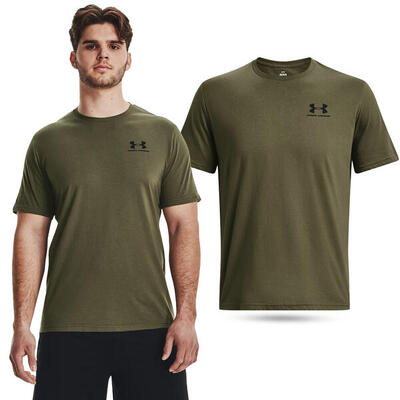 T-shirt under armour sportstyle left chest, zwart, mannen