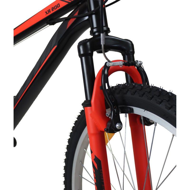 Bicicleta Infantil de Montaña 20" Umit Xr 240 Suspension Negra Roja 6 Velocidade