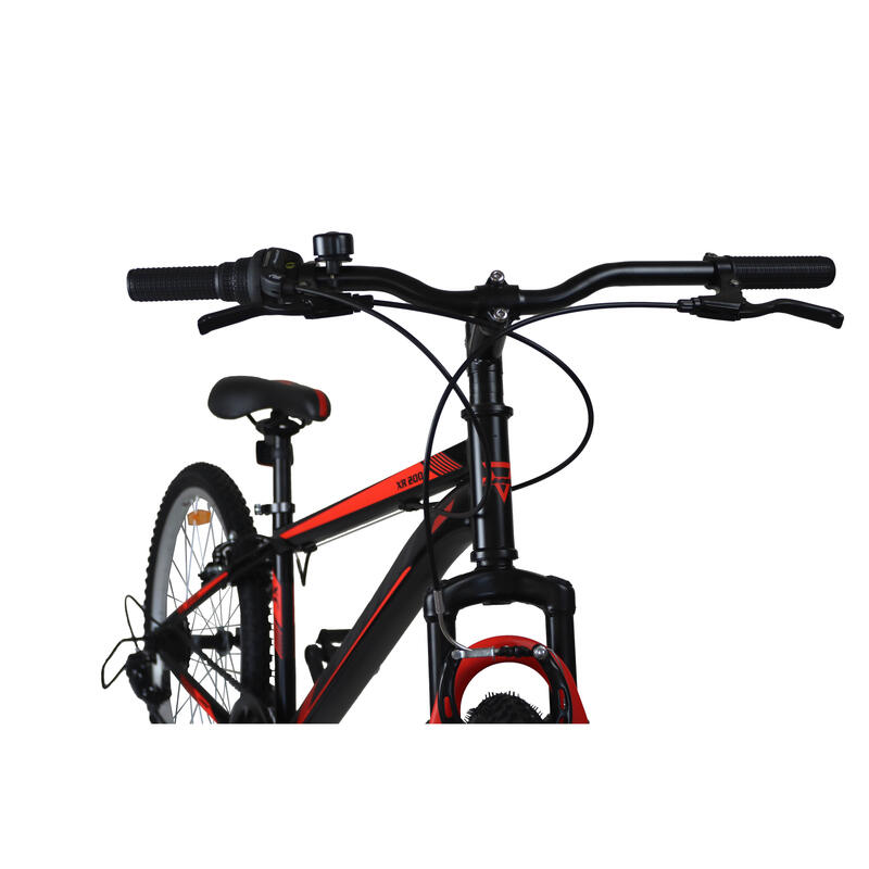 Bicicleta Infantil de Montaña 20" Umit Xr 200 Suspension Negra Roja 6 Velocidade