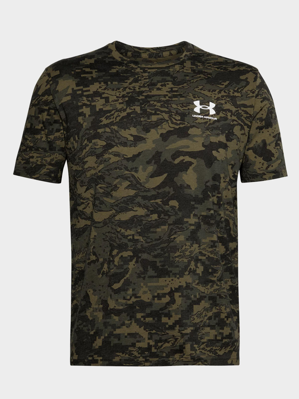 TSHIRT UNDER ARMOUR HOMME VERT CAMOUFLAGE 6/7