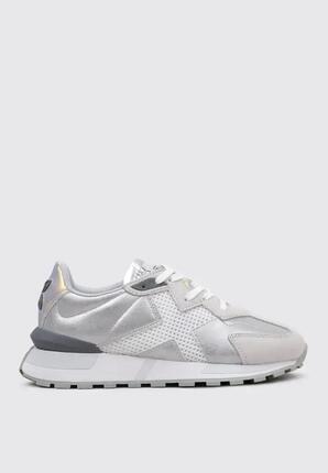 Baskets - Marche sportive - Femme - Cuir - SOKU 41 - Argent