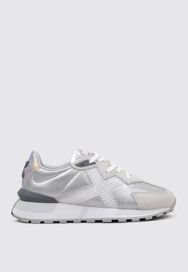 Baskets - Marche sportive - Femme - Cuir - SOKU 41 - Argent