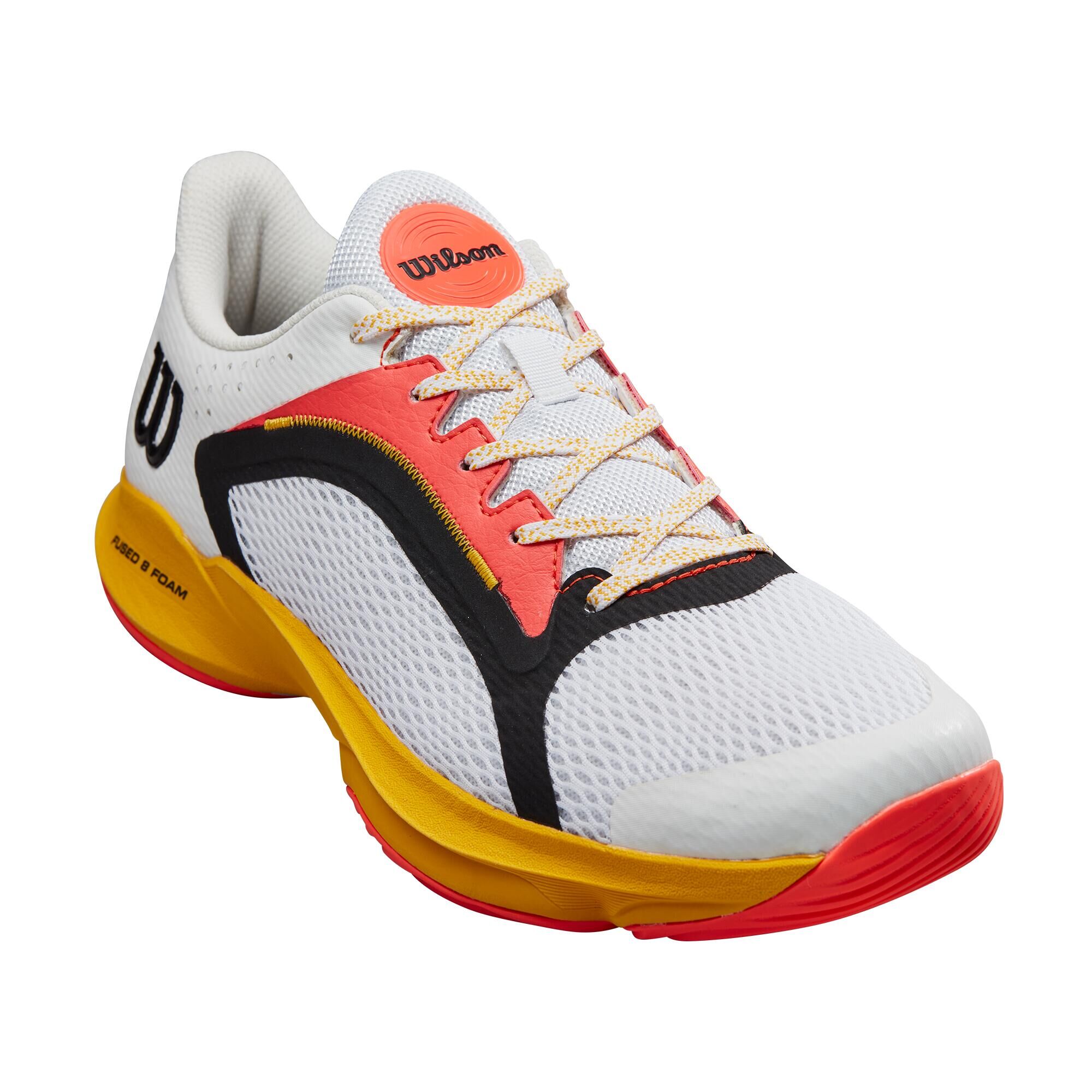 WILSON Wilson Hurakn 2.0 Men's Padel Tennis Sports Shoe Trainer - White/Old Gold/Fiery