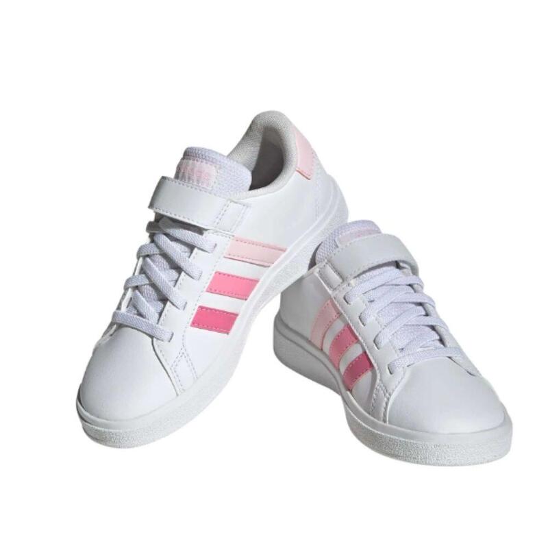 Calçado de Ténis com Banda Autoaderente Criança ADIDAS GRAND COURT 2.0 Branco