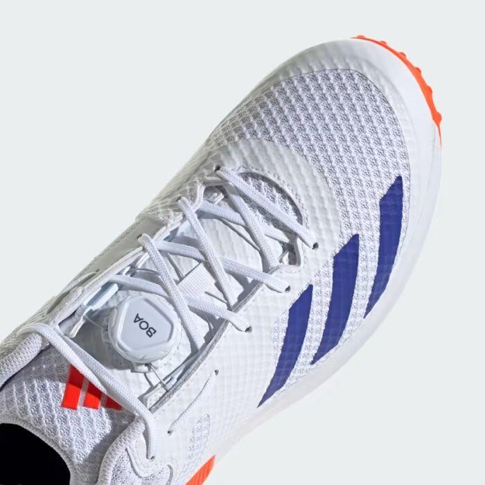 Adidas AdiPower Vector Mid 20 Bowling Cricket Shoes White/Blue/Red