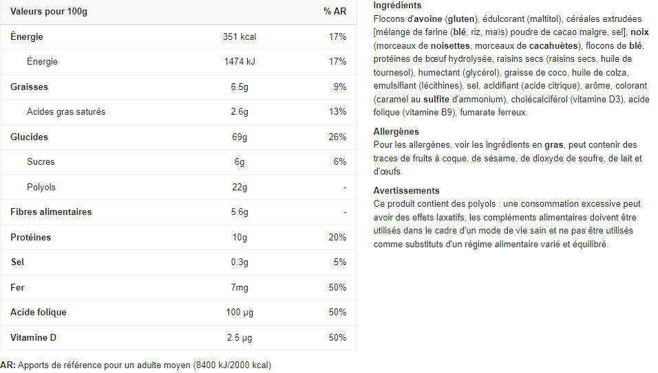 Barres énergétiques - Protein Muesli Bar - Noisette 2/3