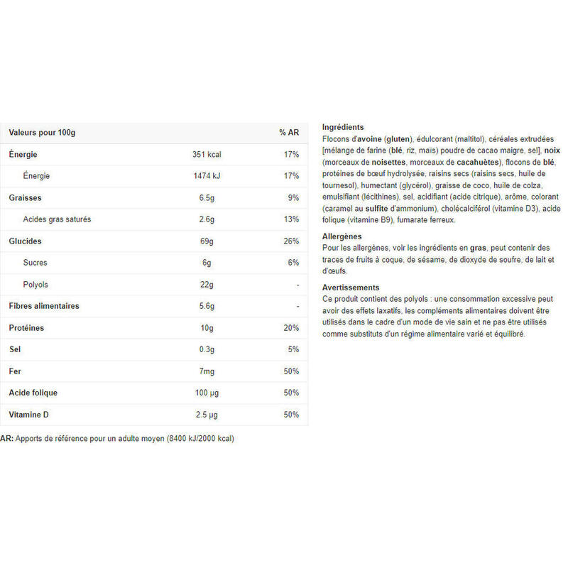 Barres énergétiques - Protein Muesli Bar - Noisette Boite de 28