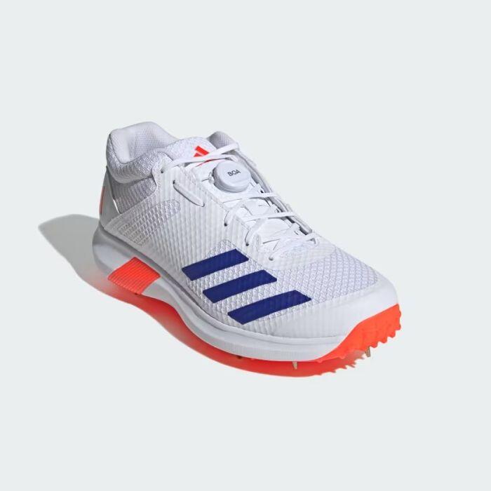 Adidas AdiPower Vector Mid 20 Bowling Cricket Shoes - White/Blue/Red 2/7