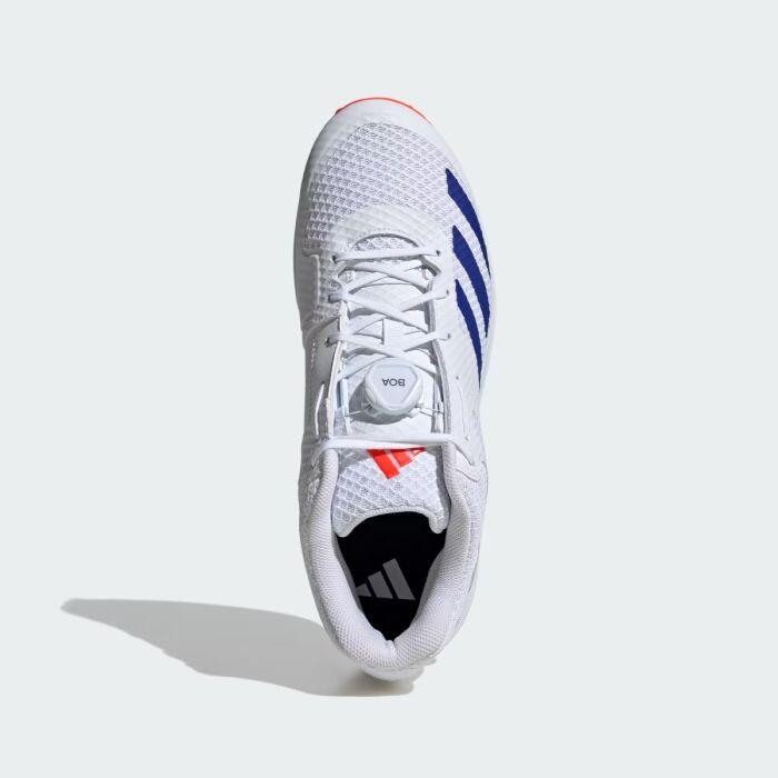 Adidas AdiPower Vector Mid 20 Bowling Cricket Shoes - White/Blue/Red 3/7