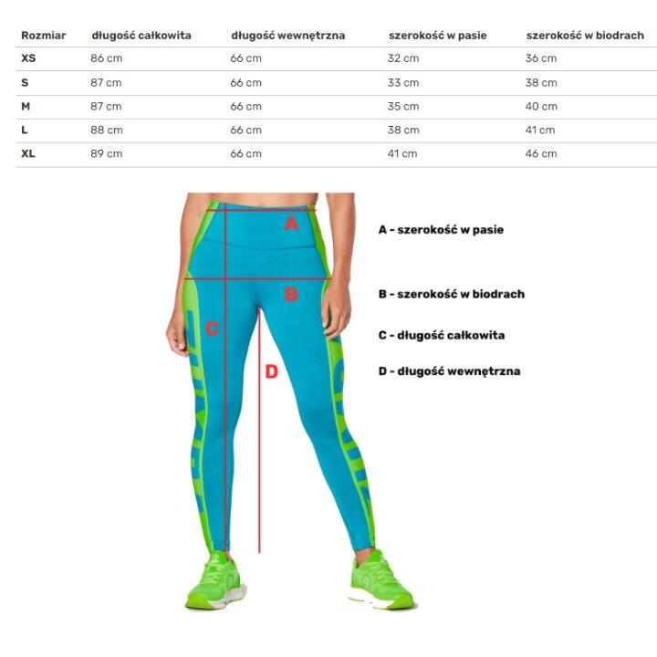 Legginsy sportowe damskie Zumba Color Blocked z wysokim stanem