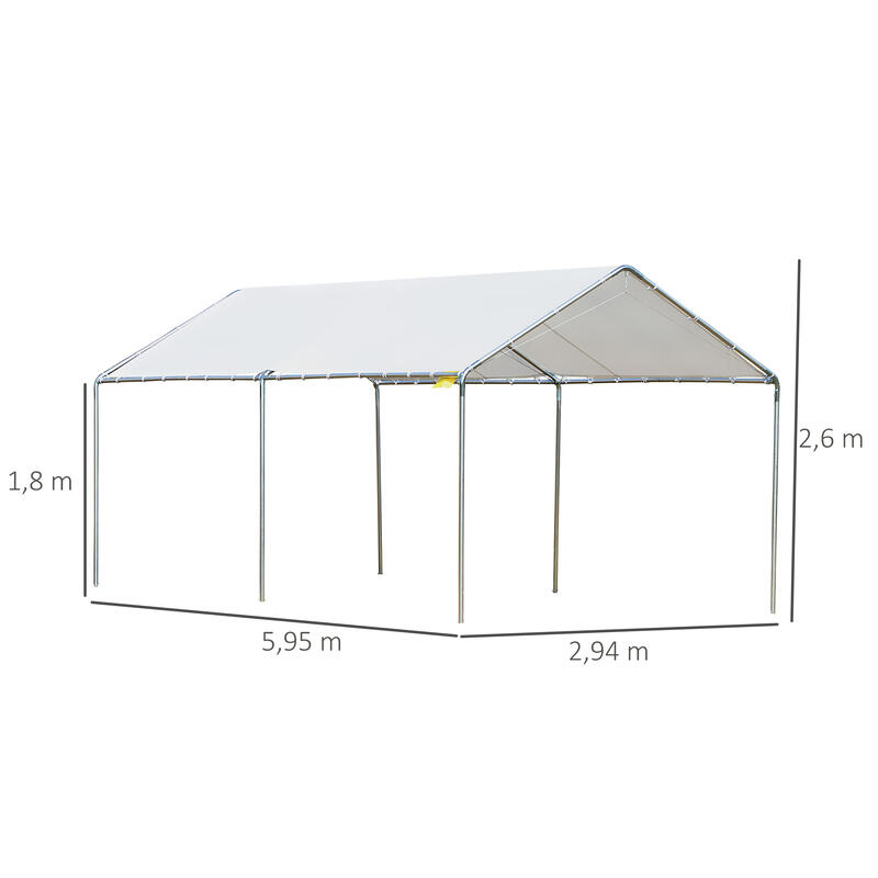 Carpa eventos deportivos Outsunny 294x595x260 cm Blanco