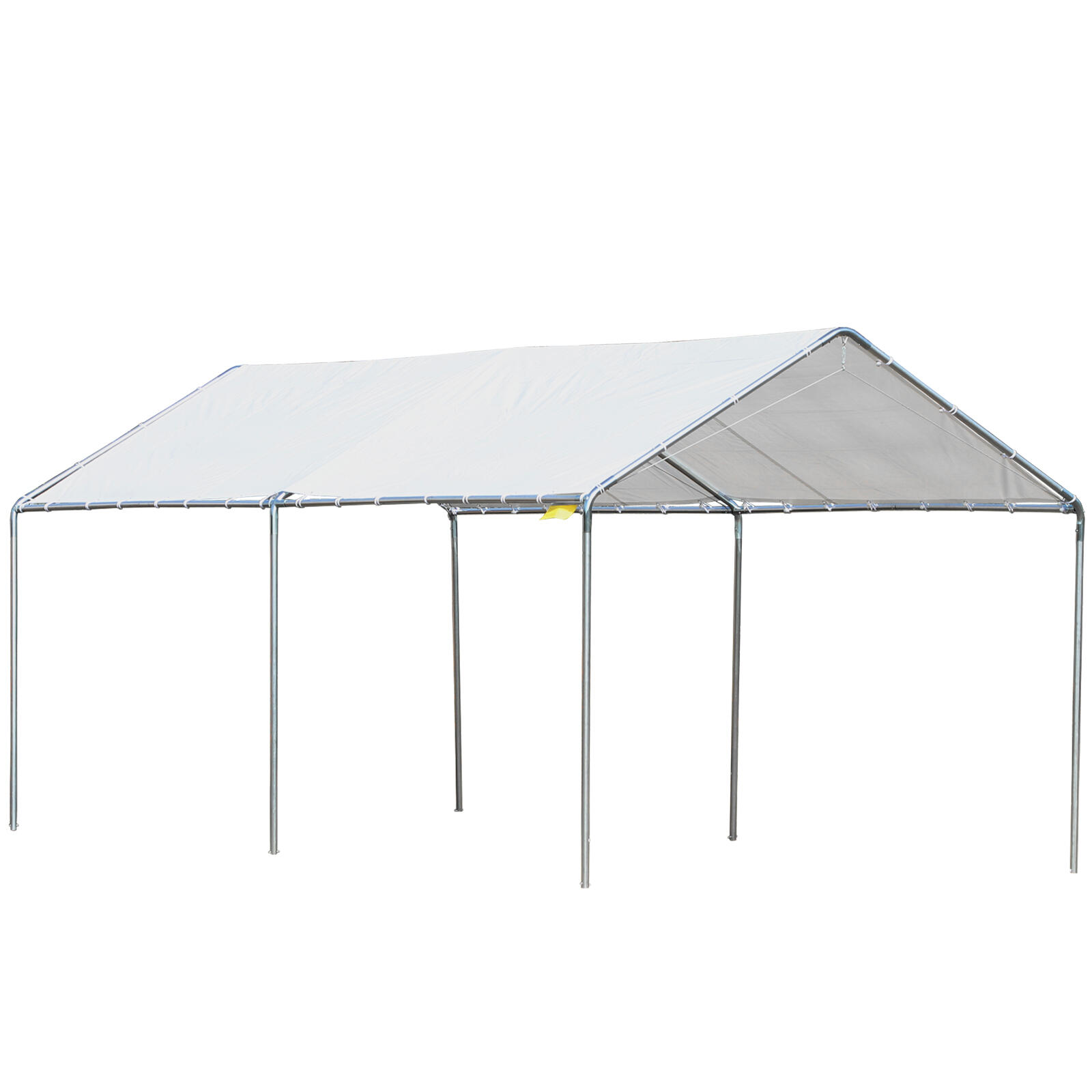 Tenda de garagem outsunny 294x595x260 cm branco