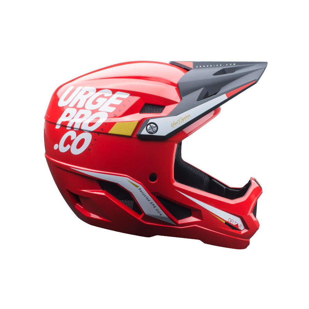 Deltar red full-face mountain bike helmet for children