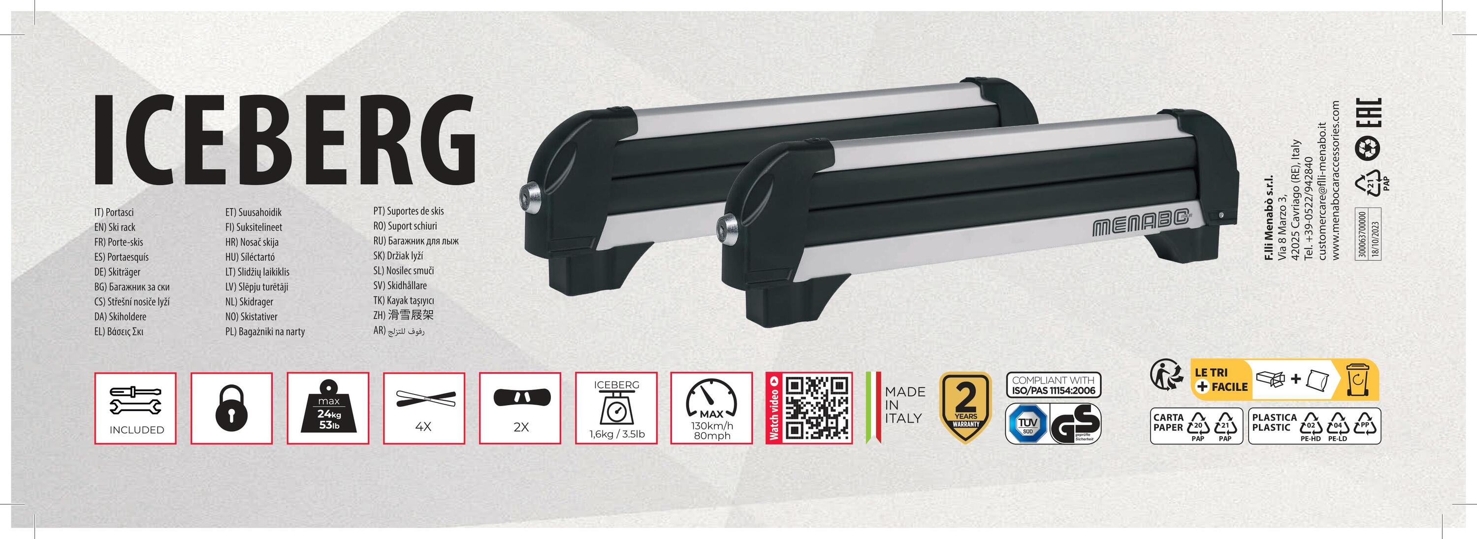 Porte-skis / Porte-snowboard Menabo Iceberg 7/7
