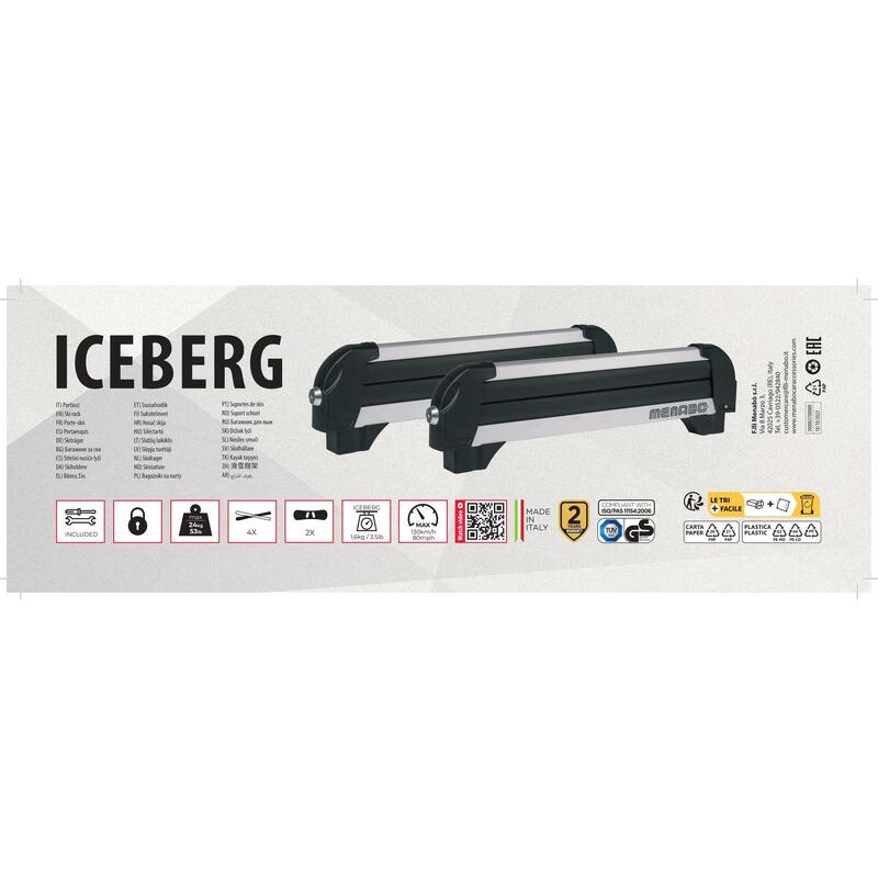 Suport ski/snowboard Menabo Iceberg 4  cu prindere pe bare transversale