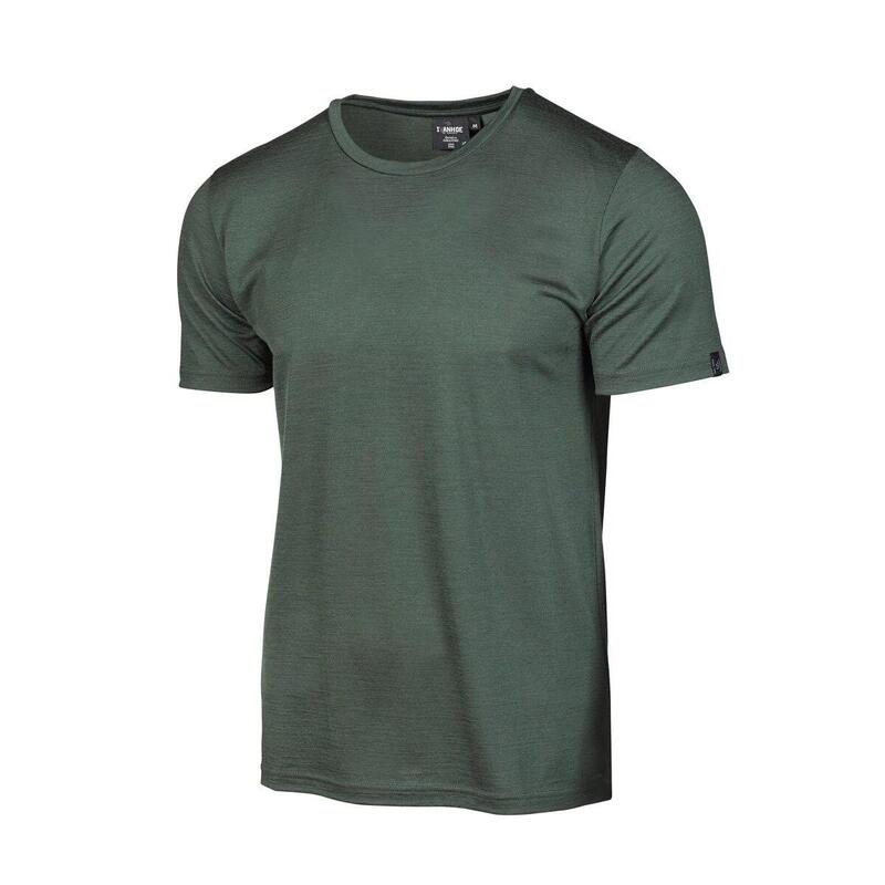 T-shirt UW Ceasar Rifle Green pour homme - 100% laine mérinos extra fine - Vert