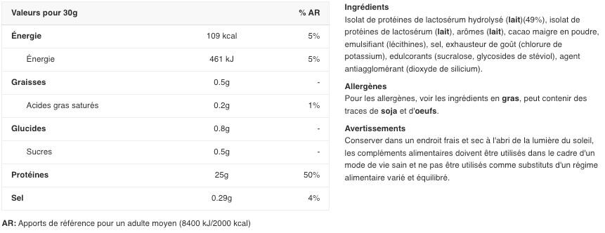 Whey hydrolysée - ISO 100 Hydrolyzed - Biscuits et Crème 2/2