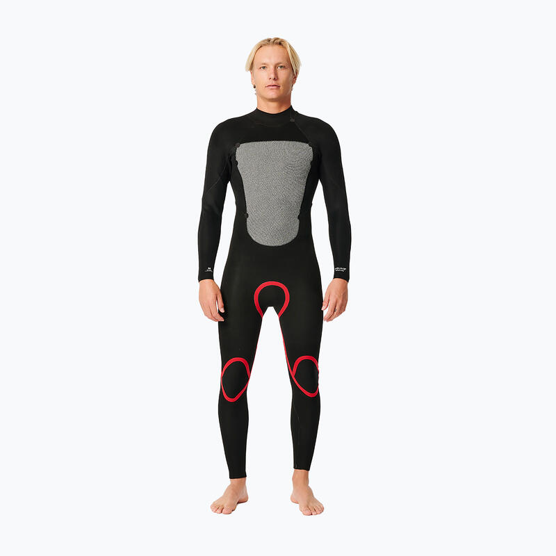 Costum de înot pentru bărbați Rip Curl Omega 4/3 mm cu fermoar pe spate negru