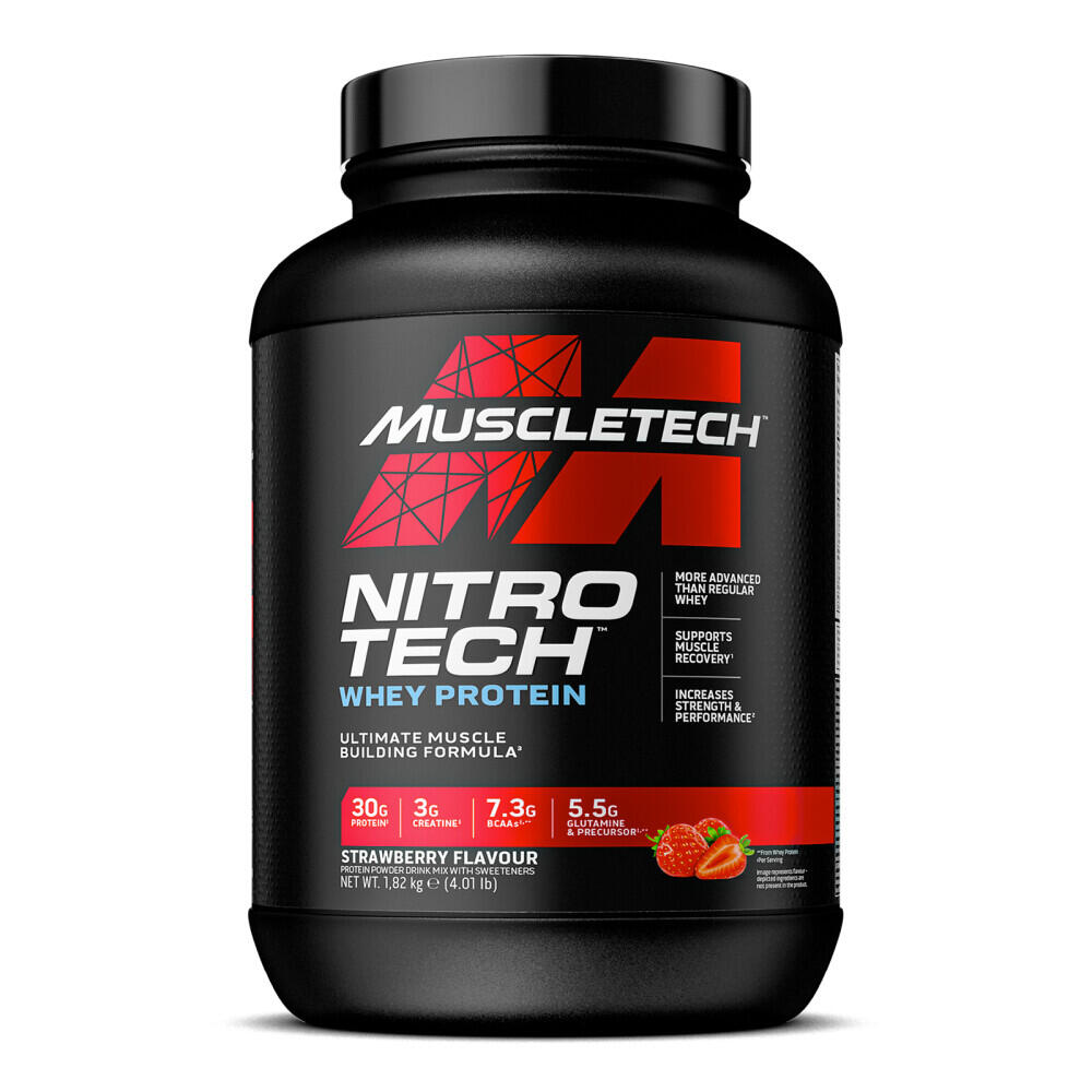 MUSCLETECH Nitro Tech Whey Protein - Muscletech alla fragola da 1,8 kg